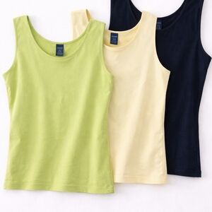 Lands' End Women's Tank Tops - Lime, Cream, and Black